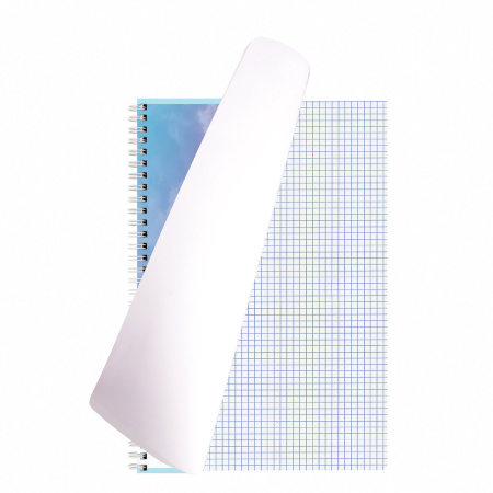 Тетрадь А4 80л. клетка на спирали BRAUBERG, глянцевый лак, "CLOUD"