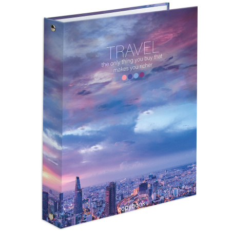 Тетрадь на кольцах А5 (165х215мм) 120л. BRAUBERG "Travel", твердый картон, клетка