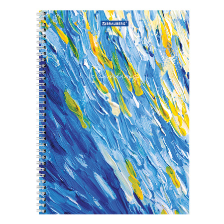 Тетрадь А4 120л. клетка на спирали BRAUBERG, обложка картон, "Painting"