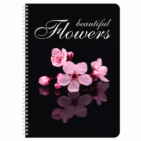 Тетрадь А4 96л. клетка на спирали BRAUBERG, обложка картон, КРАСИВЫЕ ЦВЕТЫ