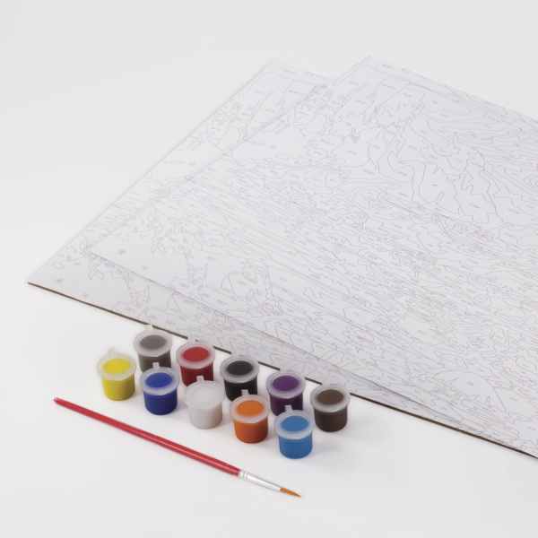 Картина по номерам А3, ОСТРОВ СОКРОВИЩ "ЗАКАТ В БУХТЕ", С АКРИЛОВЫМИ КРАСКАМИ, картон, кисть, 661639