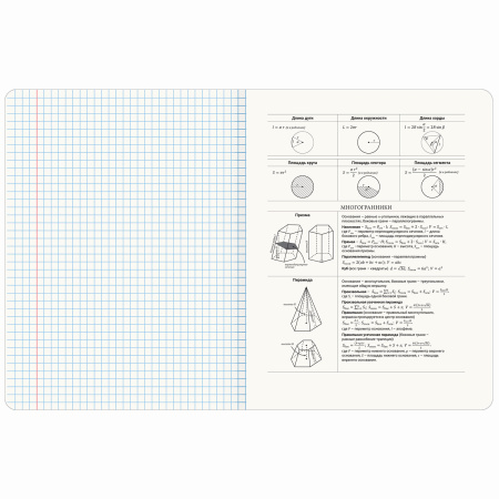 Тетрадь предметная PASTEL 48л, SoftTouch, фольга, ГЕОМЕТРИЯ, клетка, подсказ, BRAUBERG
