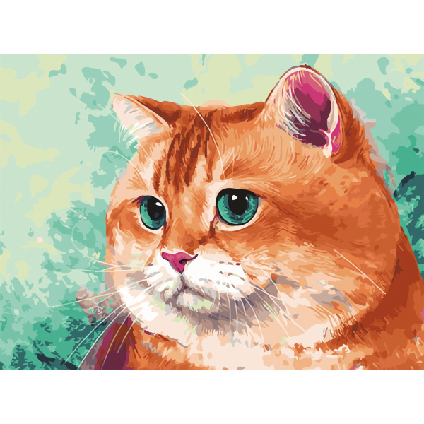 Картина по номерам 40х50 см, ОСТРОВ СОКРОВИЩ "Изумрудный взгляд", на подрамнике, акрил, кисти, 66249