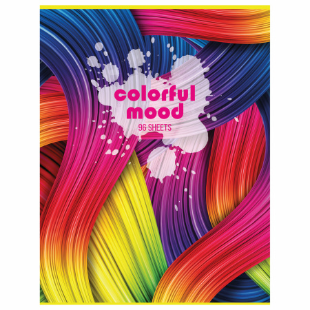 Тетрадь А4 96л. клетка STAFF "Basic", скоба, офсет №2, обложка картон, "Настроение"