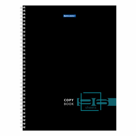 Тетрадь А4 96л. клетка на спирали BRAUBERG, офсет, обложка картон, Dark