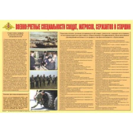 Плакат "Военно-учетные специальности солдат, матросов, сержантов и старшин". Формат А-2