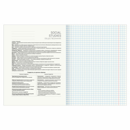 Тетрадь предметная КЛАССИКА SCIENCE 48л, обложка картон, ОБЩЕСТВОЗНАНИЕ, клетка, BRAUBERG