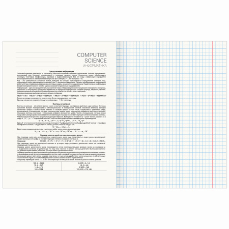 Тетрадь предметная AVOCADO 48л, глянцевый лак, ИНФОРМАТИКА, клетка, подсказ, BRAUBERG