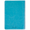 Бизнес-тетрадь А5 80л. на спирали BRAUBERG "Office PRO", гибкая, под кожу, бирюзовая