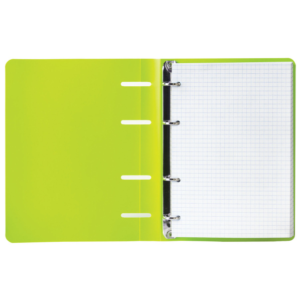 Тетрадь на кольцах А5 (160х215мм) 80л. BRAUBERG "Салатовый", пластик, клетка