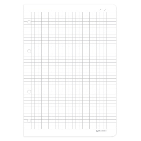 Сменный блок к тетради на кольцах А5 120л., BRAUBERG, белый плотный