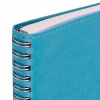 Бизнес-тетрадь А5 80л. на спирали BRAUBERG "Office PRO", гибкая, под кожу, бирюзовая