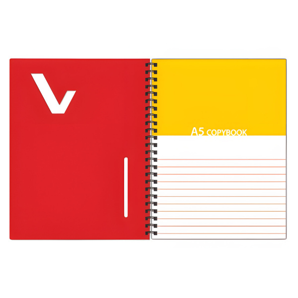 Тетрадь-блокнот А5 (160*207мм) 80л. BRAUBERG "Tag", 1 разделитель, обл.пластик, клетка