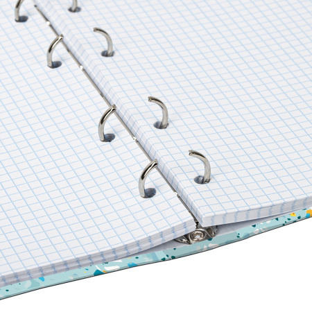 Тетрадь на кольцах А5 (165х215мм) 120л. BRAUBERG "Абстракция", твердый картон, клетка