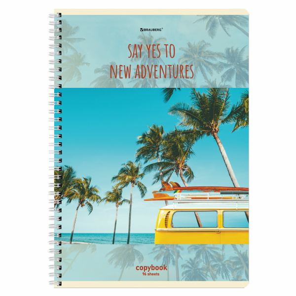 Тетрадь А4 96л. клетка на спирали BRAUBERG, офсет, обложка картон, "Adventures"