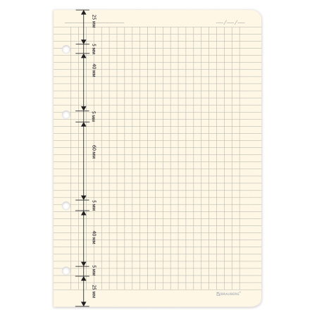 Сменный блок к тетради на кольцах А5 120л., BRAUBERG, кремовый