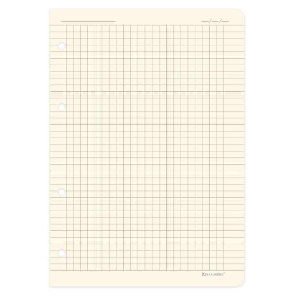 Сменный блок к тетради на кольцах А5 120л., BRAUBERG, кремовый