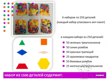 Мозаика "Геометрические фигуры". Набор для класса