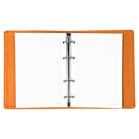 Тетрадь на кольцах А5 (180х220мм) 120л. BRAUBERG "Joy", под кожу, клетка, оранжевый/светло-оранжевый