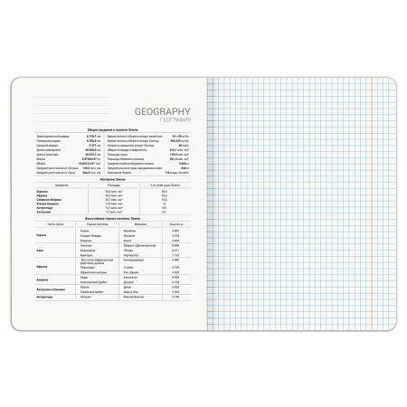 Тетрадь предметная PIGMENT 48л, глянцевый УФ-лак, ГЕОГРАФИЯ, клетка, подсказ, BRAUBERG