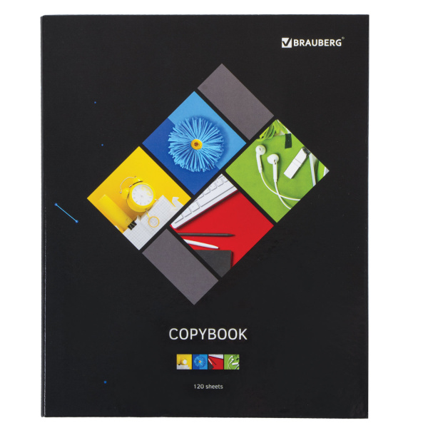 Тетрадь на кольцах А5 (175х215мм) 120л. BRAUBERG "Микс", твердый картон, клетка