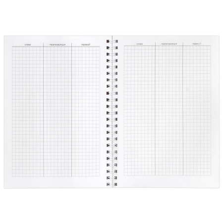 Тетрадь-словарик А5 48л. BRAUBERG для записи английских слов, гребень, клетка, BRAUBERG, справка