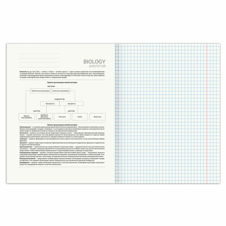 Тетрадь предметная SPORT CLUB 48л, обложка картон, БИОЛОГИЯ, клетка, подсказ, BRAUBERG