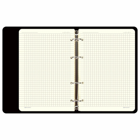 Тетрадь на кольцах А5 (180х220мм) 80л. BRAUBERG VISTA "Avocado", под кожу, клетка