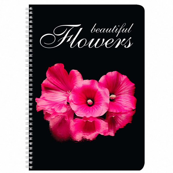 Тетрадь А4 96л. клетка на спирали BRAUBERG, обложка картон, КРАСИВЫЕ ЦВЕТЫ