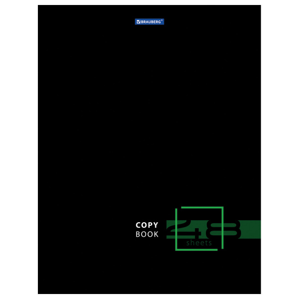 Тетрадь А4 48л. клетка BRAUBERG, скоба, глянцевый лак, "DARK"
