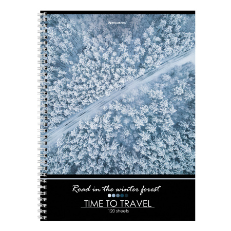 Тетрадь А4 120л. клетка на спирали BRAUBERG, обложка картон, Seasons