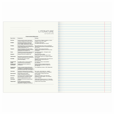 Тетрадь предметная КЛАССИКА NATURE 48л, обложка картон, ЛИТЕРАТУРА, линия, BRAUBERG