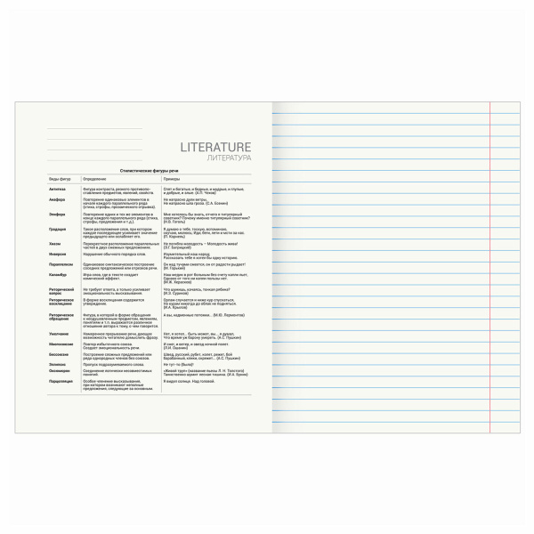 Тетрадь предметная КЛАССИКА NATURE 48л, обложка картон, ЛИТЕРАТУРА, линия, BRAUBERG