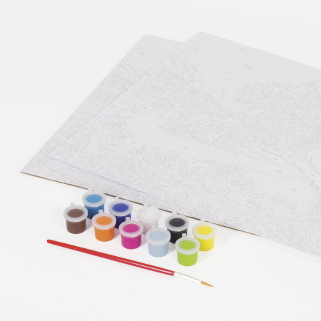 Картина по номерам А3, ОСТРОВ СОКРОВИЩ "ГОЛУБАЯ ЛАГУНА", С АКРИЛОВЫМИ КРАСКАМИ, картон, кисть,661624