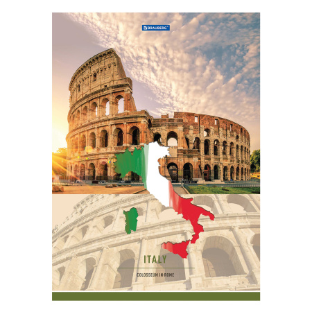 Тетрадь А4 48л. клетка BRAUBERG, скоба, обложка картон, TRAVEL