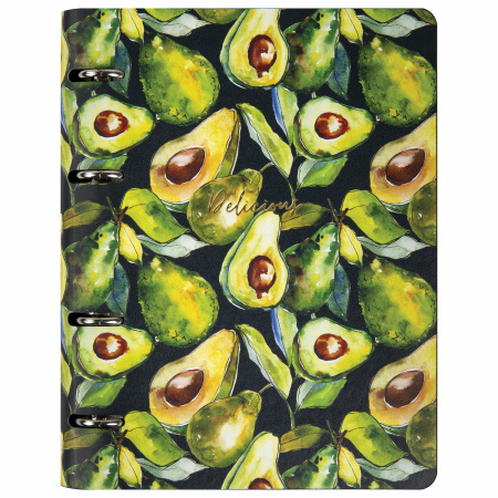 Тетрадь на кольцах А5 (180х220мм) 80л. BRAUBERG VISTA "Avocado", под кожу, клетка