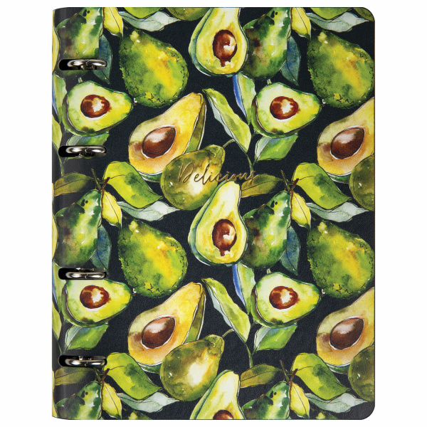 Тетрадь на кольцах А5 (180х220мм) 80л. BRAUBERG VISTA "Avocado", под кожу, клетка