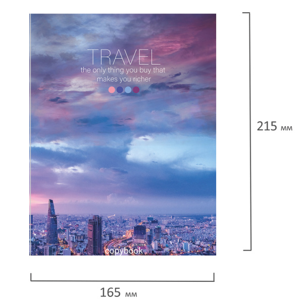 Тетрадь на кольцах А5 (165х215мм) 120л. BRAUBERG "Travel", твердый картон, клетка