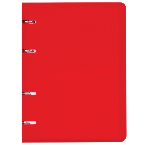 Тетрадь на кольцах А5 (160х215мм) 80л.  BRAUBERG "Красный", пластик, клетка