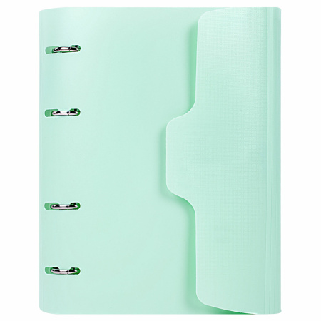 Тетрадь на кольцах А5 (175х220мм) 120л. BRAUBERG "Мятный", пластик, на липучке, с разделителями