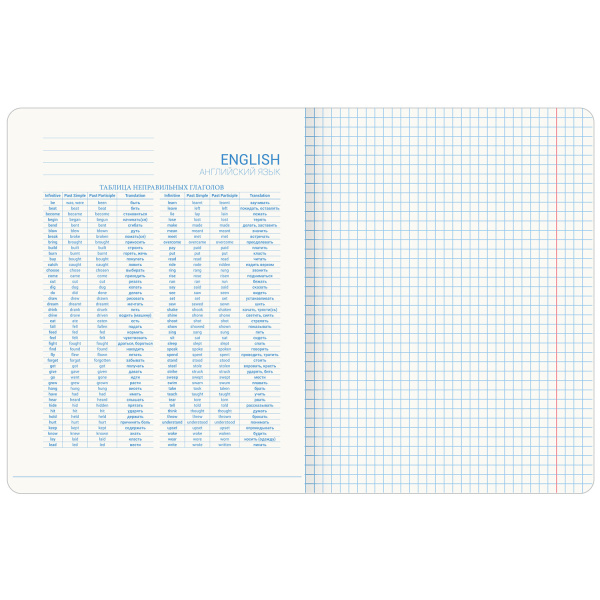 Тетрадь предметная со справочным материалом ORIGINAL 48 л., TWIN лак, АНГЛИЙСКИЙ ЯЗЫК, клетка, BRAUB