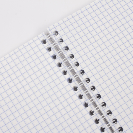 Тетрадь бумвинил А4 96л. клетка на спирали STAFF, скоба, офсет №1, СИНИЙ