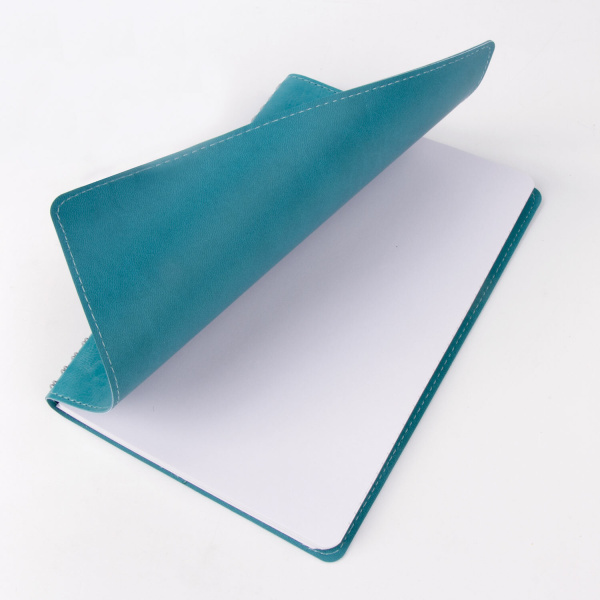 Бизнес-тетрадь А5 80л. на спирали BRAUBERG "Office PRO", гибкая, под кожу, бирюзовая