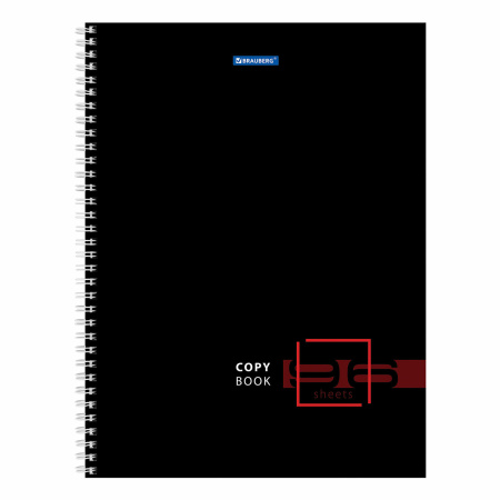 Тетрадь А4 96л. клетка на спирали BRAUBERG, офсет, обложка картон, Dark