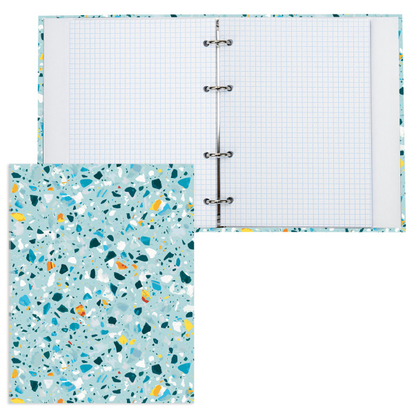 Тетрадь на кольцах А5 (165х215мм) 120л. BRAUBERG "Абстракция", твердый картон, клетка