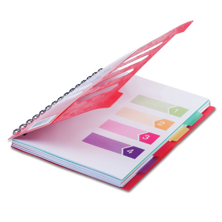 Тетрадь-блокнот A5 (170x215мм) 120л. BRAUBERG "Rich", 4 разделителя, обл.пластик, линия